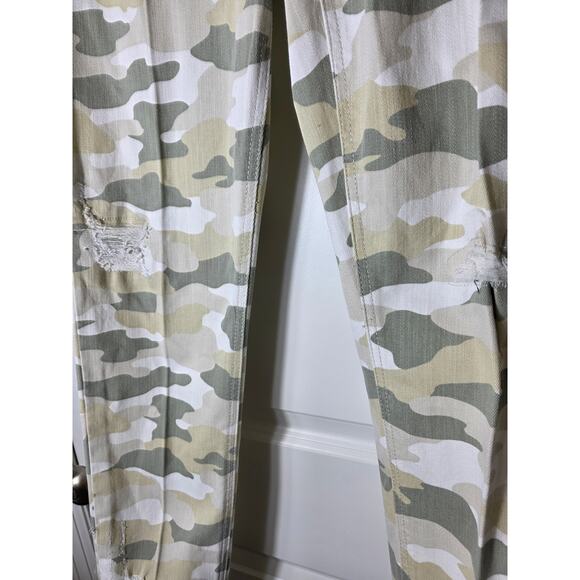 SEVEN7 Brown Green Tan Camo Distressed Stretch Jeans Pants SZ 12 - Picture 4 of 12